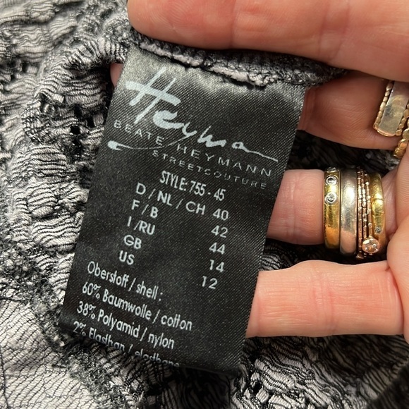 Beate Heymann Gray Lace Button Down Shirt Jacket Size US12 - Picture 10 of 10